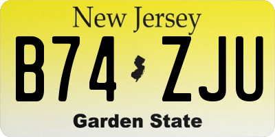 NJ license plate B74ZJU