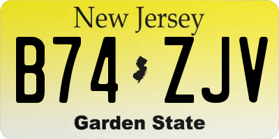 NJ license plate B74ZJV