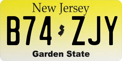 NJ license plate B74ZJY
