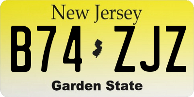 NJ license plate B74ZJZ