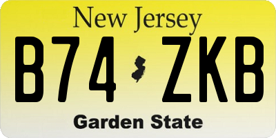 NJ license plate B74ZKB
