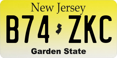 NJ license plate B74ZKC