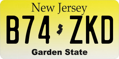 NJ license plate B74ZKD