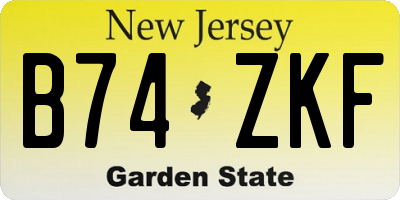 NJ license plate B74ZKF