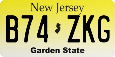 NJ license plate B74ZKG