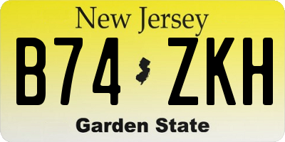 NJ license plate B74ZKH