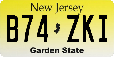 NJ license plate B74ZKI