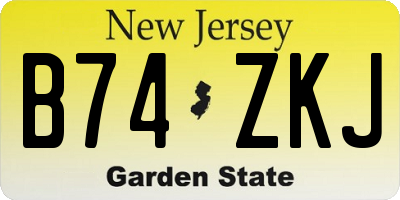 NJ license plate B74ZKJ