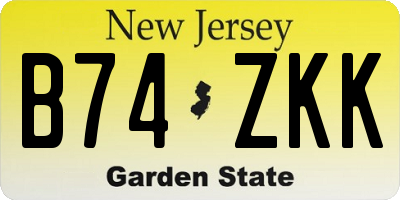 NJ license plate B74ZKK