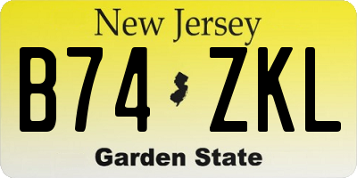 NJ license plate B74ZKL