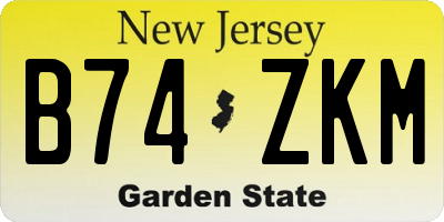 NJ license plate B74ZKM
