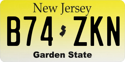 NJ license plate B74ZKN