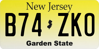 NJ license plate B74ZKO