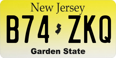 NJ license plate B74ZKQ