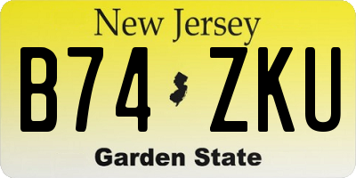 NJ license plate B74ZKU