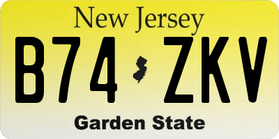 NJ license plate B74ZKV