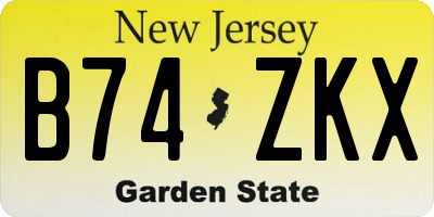 NJ license plate B74ZKX