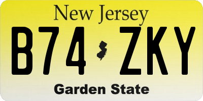 NJ license plate B74ZKY