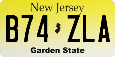 NJ license plate B74ZLA
