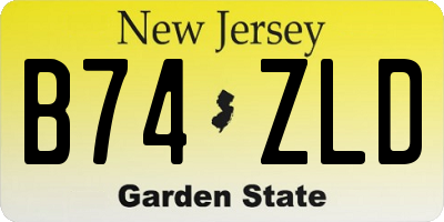 NJ license plate B74ZLD