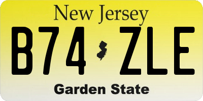 NJ license plate B74ZLE