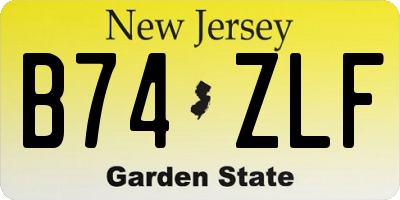 NJ license plate B74ZLF