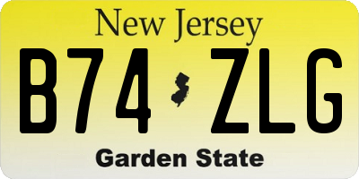 NJ license plate B74ZLG