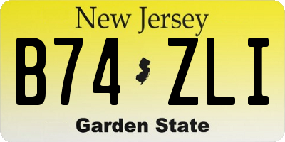 NJ license plate B74ZLI
