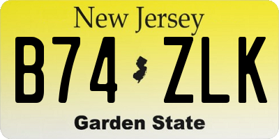 NJ license plate B74ZLK