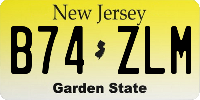 NJ license plate B74ZLM