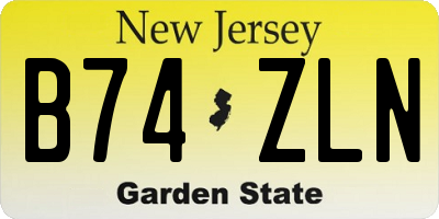 NJ license plate B74ZLN
