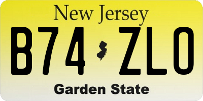 NJ license plate B74ZLO