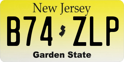 NJ license plate B74ZLP