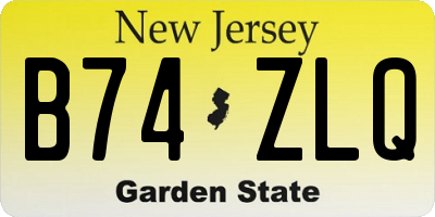 NJ license plate B74ZLQ