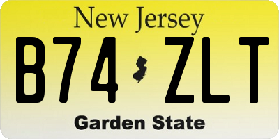 NJ license plate B74ZLT