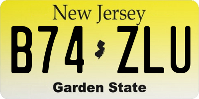NJ license plate B74ZLU