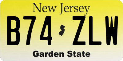 NJ license plate B74ZLW