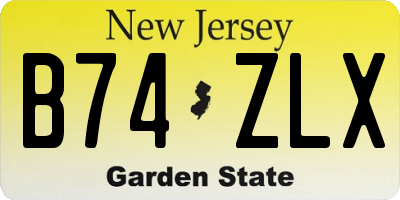 NJ license plate B74ZLX