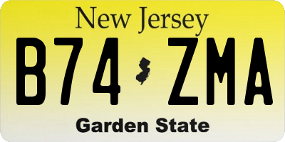 NJ license plate B74ZMA