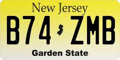 NJ license plate B74ZMB