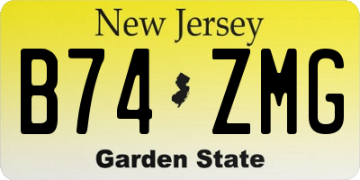 NJ license plate B74ZMG