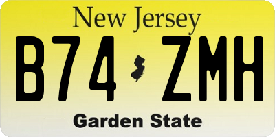 NJ license plate B74ZMH