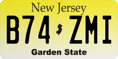 NJ license plate B74ZMI