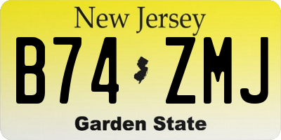 NJ license plate B74ZMJ