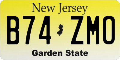 NJ license plate B74ZMO