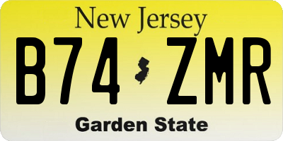 NJ license plate B74ZMR