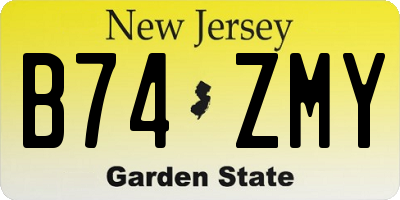 NJ license plate B74ZMY