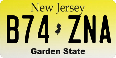 NJ license plate B74ZNA