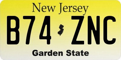 NJ license plate B74ZNC