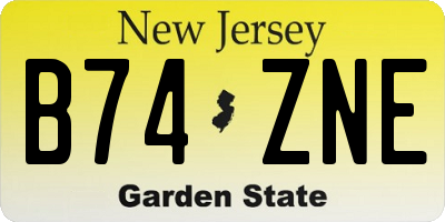 NJ license plate B74ZNE